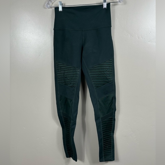 ALO Yoga Women’s Moto High Rise Athletic Leggings Green Size Small - Picture 2 of 6